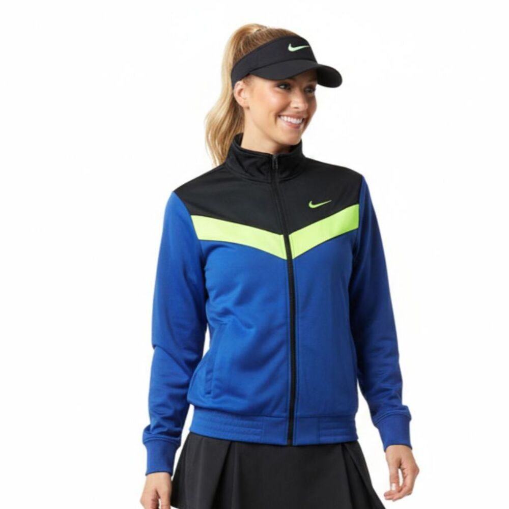 Nike Women's Blue & Black Zip Up Color Block Jacket M